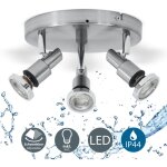 B. k. licht - plafonnier led 3 spots clairage plafond salle de bain ip44 spot luminaire plafond