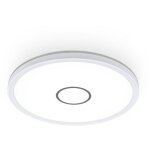 B. k. licht - plafonnier rond �29cm led 18w ultra - plat 28mm applique modern blanc - argent� 2400lm ...