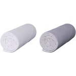 Baby fox - lot de 2 draps housses bébé jersey bio blanc et gris 70x140 cm Baby fox - lot de 2 draps housses bébé jersey bio blanc et gris 70x140 cm