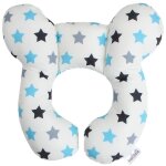 Baby travel pillow, head and neck support pillow, for stroller, car seat, travel (white star), washable ...
