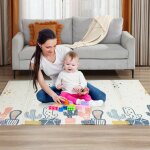 Baby vivo - tapis de jeu pour enfants double face avec des rues 200 x 180 cm - cactus