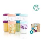 Babymoov babybols en verre - multiset - pots de conservation hermtiques 4x100 ml + 4x220 ml