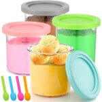 Bacs  crme glace, lot de 4 rcipients  crme glace pour ninja creami, dessert tubs avec couvercles ...