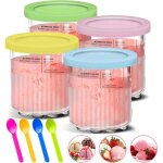 Bacs  crme glace pour ninja creami deluxe sorbetire machine, creami lot de 4 rcipients  glace avec ...