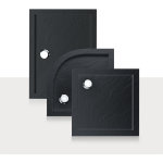 Idralite - bac  douche bord anthracite effet pierre en acrylique mod. flower 75x90x4 rectangulaire