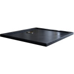 Idralite - bac  douche bord anthracite effet pierre en acrylique mod. flower 80x120x4 rectangulaire ...