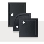 Idralite - bac  douche bord anthracite effet pierre en acrylique mod. flower 80x170x4 rectangulaire ...