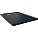 Idralite - bac  douche bord anthracite effet pierre en acrylique mod. flower 80x90x4 rectangulaire