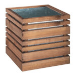 Bac � fleurs carr� teint� brun lign z