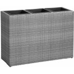 Bac  fleurs polyrotin gris 3 compartiments pot intrieur 83x30, 5x60 cm pot de fleurs bac vertical intrieur ...