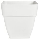 Bac � fleurs rond ou carr� jardini�re blanc en plastique pour ext�rieur jardin terrasse pot de fleurs ...