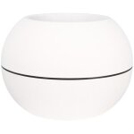 Bac a fleurs rond riviera granit boule - plastique - diametre 40 cm - blanc