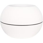 Bac a fleurs rond - riviera - granit boule - plastique - d50 h34, 5 cm - blanc