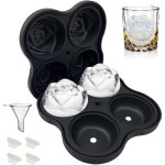 Bac � gla�ons rose 2, 5 pouces, bac � gla�ons en silicone avec 4 cavit�s pour whisky, cocktails, bourbon ...