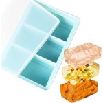 Bac a glacon soupe plateau de congelation pour soupe, bouillon - 660ml, 3 compartiment congelation potage ...