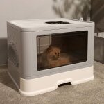 Bac  litire pour chat: maison de toilette chat xxl grande caisse chats litiere ferme facile  nettoyer ...