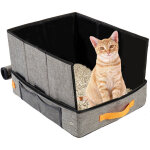 Bac � liti�re portable pour chat avec couvercle zipp� + 1 sac. l�ger, �tanche et insonoris�, id�al pour ...
