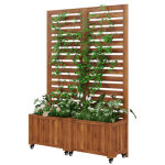 Bac � plantes, jardini�re d'ext�rieur avec treillis comme support pour plantes grimpantes, jardini�re, ...