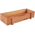 Bac rectangulaire vintage en bois pour succulentes - pot de fleurs plateau de rangement bureau