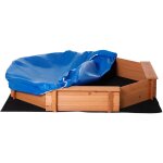 Outsunny - bac  sable bois octogonal dim. 139, 5l x 139, 5l x 21, 5h cm - 4 bancs - bche de couverture, ...
