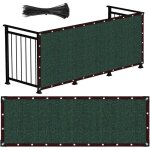 B�che de balcon en pehd imperm�able et coupe - vent, r�sistante aux uv, avec sangles de fixation, (verte), ...