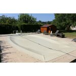 Couverture de scurit 4 saisons cov'top - piscine 3, 5x7m - enrouleur manuel inclus - bche beige - ...