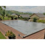 Couverture de scurit 4 saisons cov'top - piscine 3, 5x7m - enrouleur manuel inclus - bche gris - poolco ...