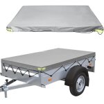 B�che plate pour remorque - 21412213cm - 420 d - �tanche � la poussi�re - pour remorque de 750 kg - gris ...