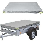 Bche plate pour remorque - 21412213cm - 420 d - tanche  la poussire - pour remorque de 750 kg - gris ...