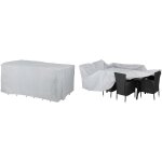 Bche de protection pour ensemble table et bancs 180x135x82cm 420d oxford housse salon de jardin 8 + ...