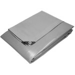 Bche de protection impermable  l'eau avec oeillets - 8x10 m 80m 260 g / m - polythylne pe gris ...