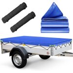 B�che remorque 207. 5x114x10cm bache remorque imperm�able protection plate avec 7m corde id�al pour stema ...