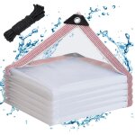 B�che transparente 2 x 3 m avec ?illets, b�che en vinyle transparent robuste avec corde tress�e pour ...