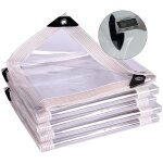 B�che transparente imperm�able 3 x 6 m avec ?illets, b�che en vinyle robuste, pare - soleil en pvc pour ...