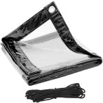 Woltu - bche transparente avec oeillets 4x5 m, bche de protection impermable 380g / m pvc