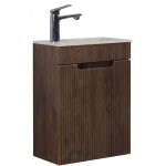 Badplaats meuble lave - mains thermis 40cm - noyer brun - avec lav