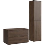 Badplaats meuble sous - vasque mali 80 cm - brun noyer - meuble d