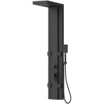 Badplaats panneau de douche arden 135 x 22 cm - noir - ensemble