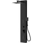 Badplaats panneau de douche hudson 120 x 20 cm - noir - ensemble
