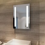 Sonni - miroir de salle de bain 45x60cm miroir (carr) avec clairage led  conomie d'nergie blanc ...