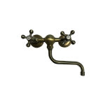 Bagnoclic - robinet m�langeur cuisine mural bronze, vieux laiton, ancienne