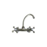 Bagnoclic - robinet mlangeur cuisine mural bronze, vieux laiton, ancienne decore