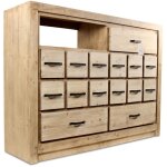 Decoration d ? autrefois - bahut grainetier 15 tiroirs naturel - bois - naturel - dcoration d'autrefois ...