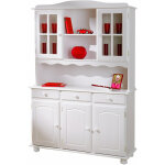 Bahut vaisselier siena 3 portes blanc, dim : 43 x 130 x 198 cm pegane