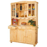 Bahut vaisselier toscana en pin massif vernis naturel, 43 x 130 x 198 cm pegane