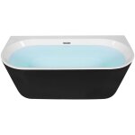 Baignoire en acrylique 170 x 80 cm ovale bords arrondis noire harvey