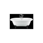 Baignoire ancienne sur pieds chelsea blanche 154 cm pieds d'aigle noirs