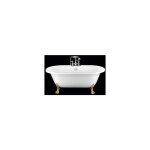 Baignoire ancienne sur pieds chelsea blanche 154 cm pieds de lion dors