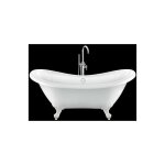 Baignoire sur pieds r�tro darlington blanche 175 cm pieds d'aigle blancs