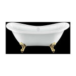 Baignoire ancienne sur pieds darlington blanche 175 cm pieds d'aigle dors